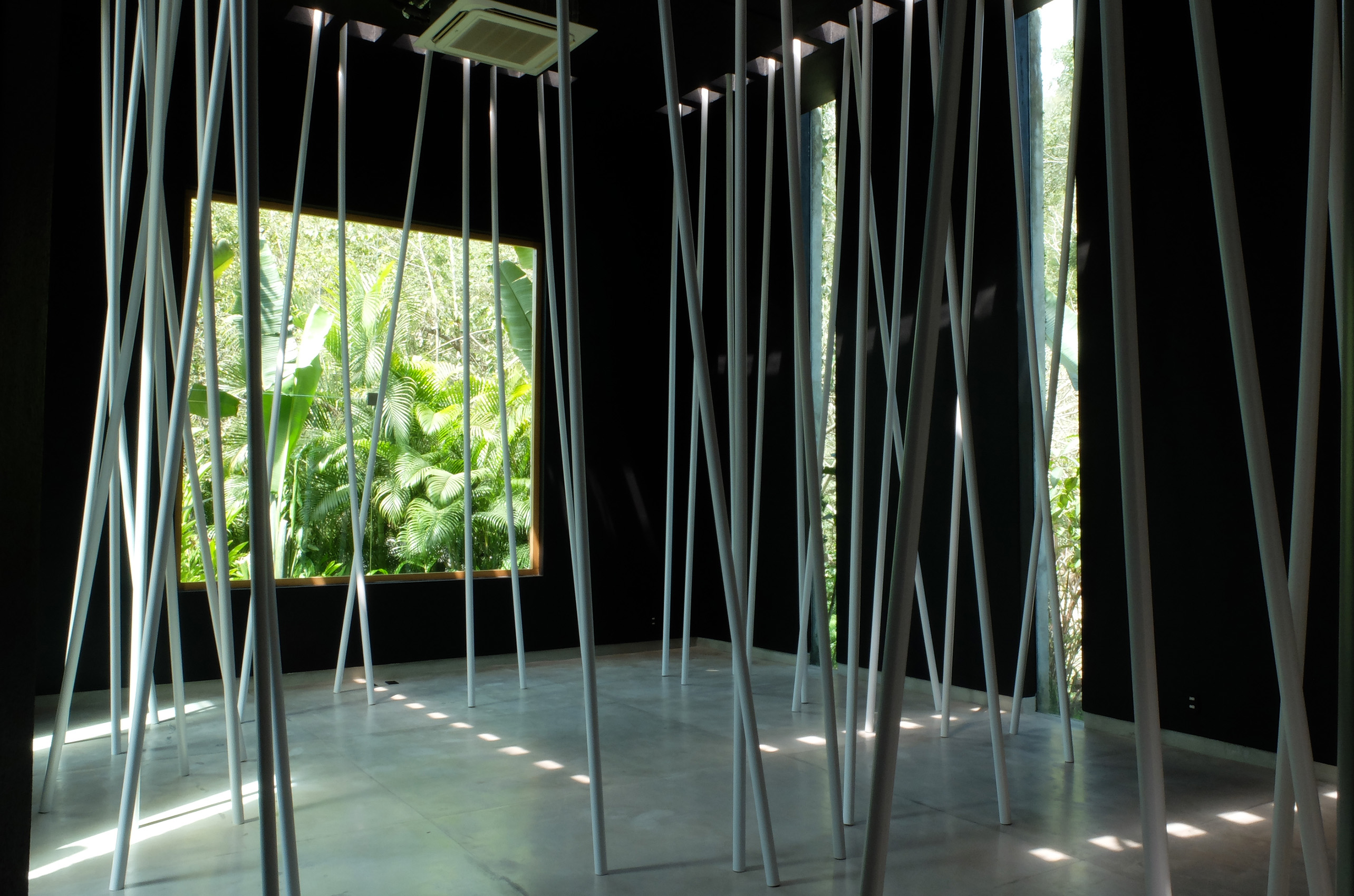 Sin Título (Pintura Negra y Tubos Blancos) : Francisco Ugarte