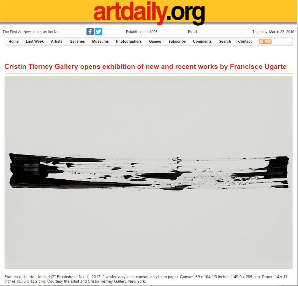 Art Daily, THREE LINES ONE SQUARE : Francisco Ugarte