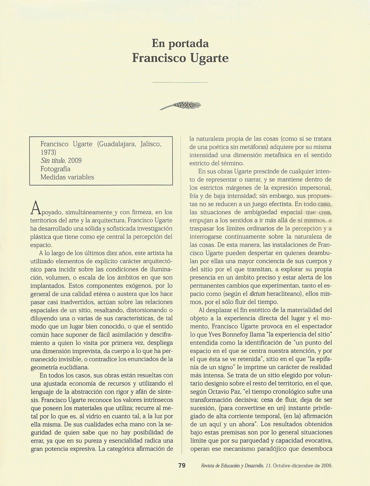 Revista de educación y desarrollo : Francisco Ugarte