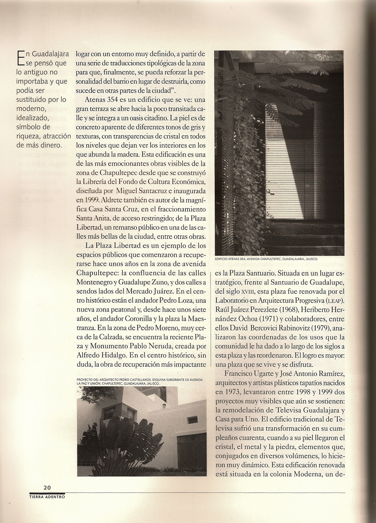 Revista tierra adentro, GUADALAJARA ARQUITECTÓNICA O LA PROVOCACIÓN DEL EJEMPLAR : Francisco Ugarte